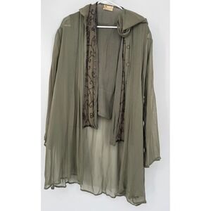 Bonnie Strauss Women's S Tank Top Beige Vintage Sheer Mesh‎ Lace USA 100% Silk